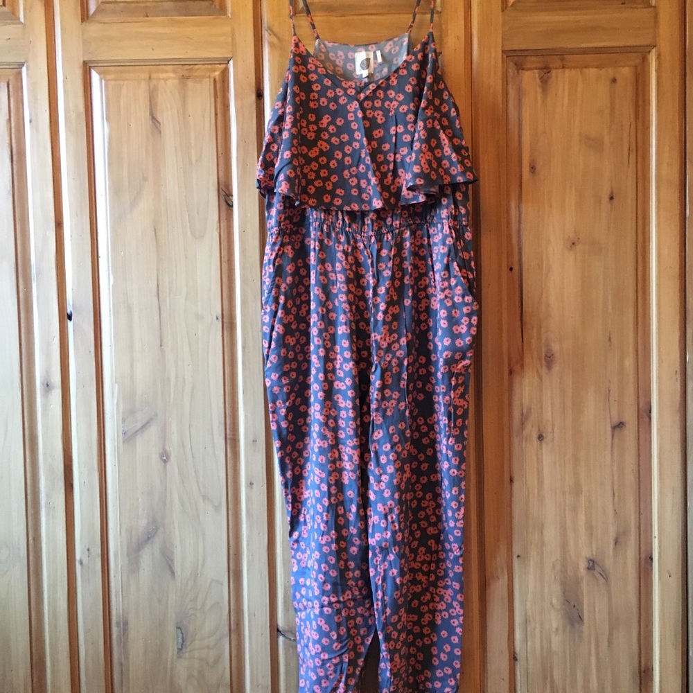 Anthropologie floral ruffle romper